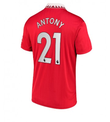 Manchester United Antony #21 Hjemmedrakt 2022-23 Kortermet